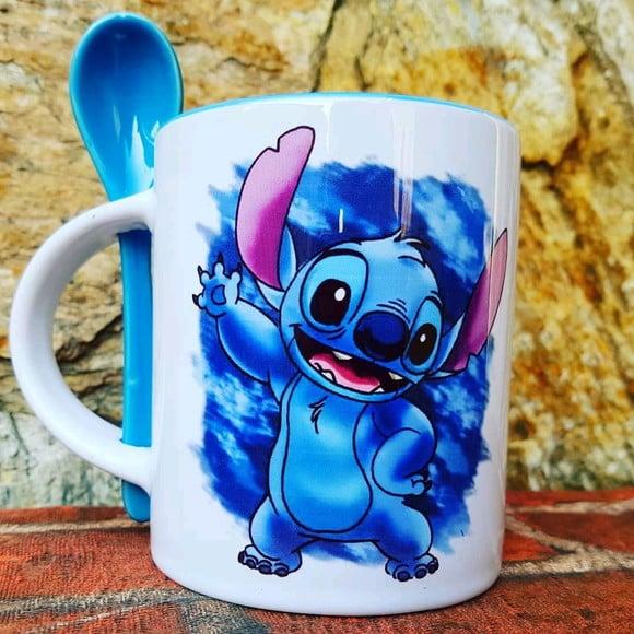 Caneca Stitch Little Personalizada com Colher Personalizada