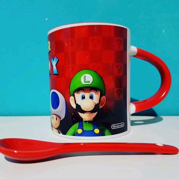 Caneca Super Mario com Colher Personalizada