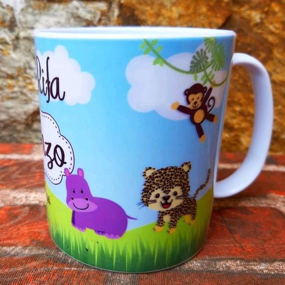 Caneca Polimero Personalizada Safari - Chá Rifa