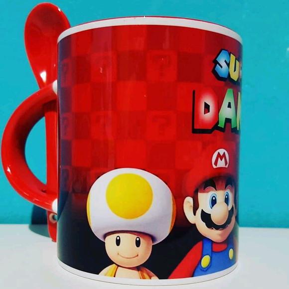 Caneca Super Mario com Colher Personalizada