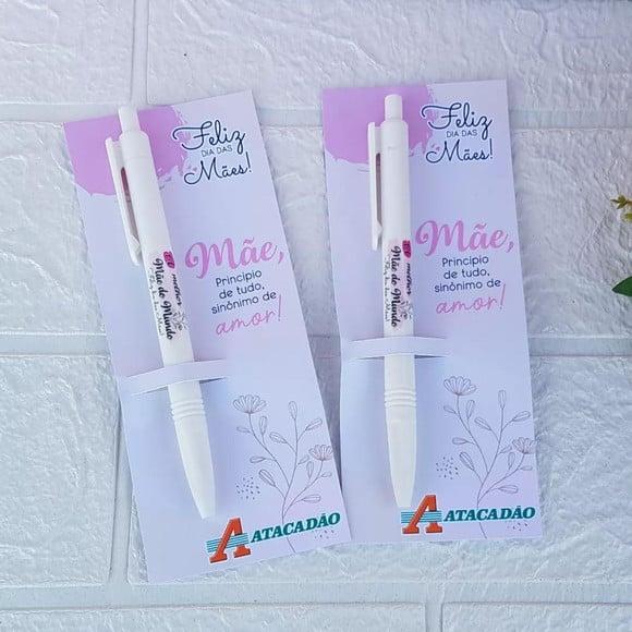 Caneta Personalizada com Cartão Dia das Mães