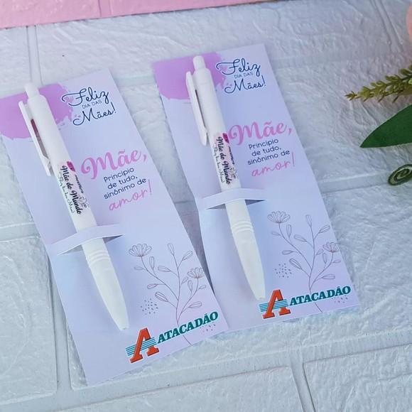 Caneta Personalizada com Cartão Dia das Mães