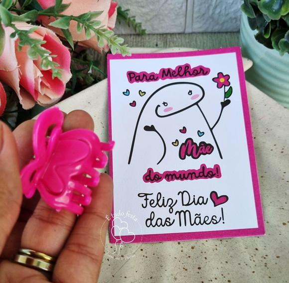 Card com Presilia de Cabelo Dia das Mães