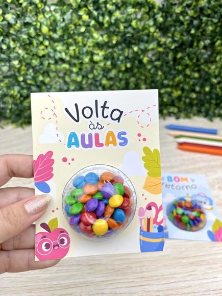 Cartões com Blister Volta as Aulas (com M&m)
