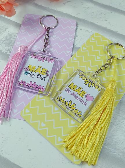 Chaveiro Acrílico com Tag Personalizado Dia das Mães
