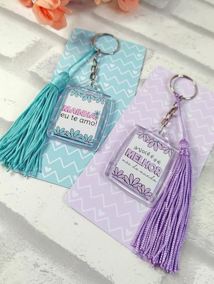 Chaveiro Acrílico com Tag Personalizado Dia das Mães