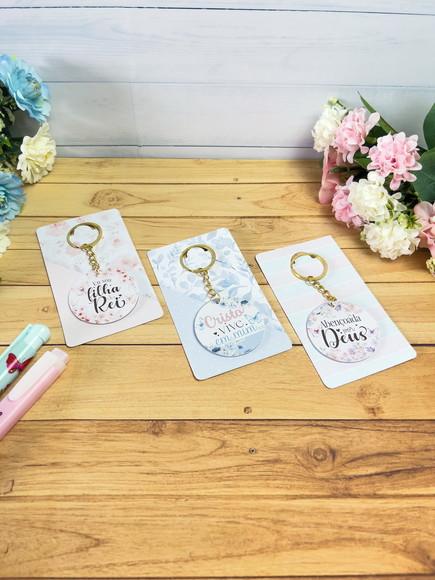 Chaveiro Espelho com Tag Personalizada Dia das Mulheres