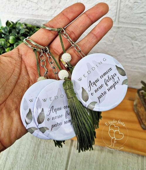 Chaveiro Espelho Personalizado com Nome Individual