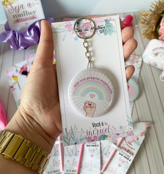Chaveiro Espelho Personalizado Dia das Mulheres