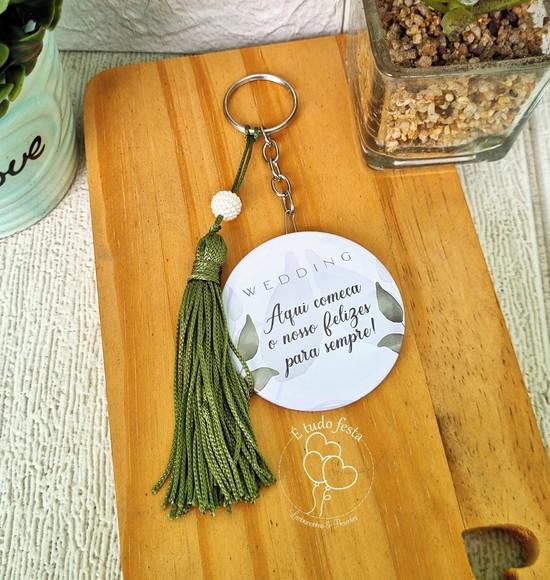 Chaveiro Espelho Personalizado com Nome Individual