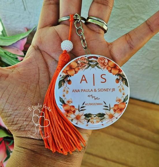 Chaveiro Espelho Personalizado para Casamento