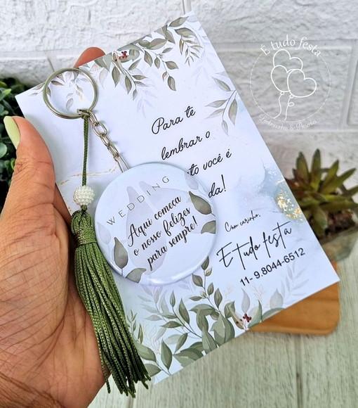 Chaveiro Espelho Personalizado para Casamento