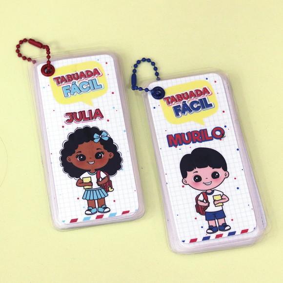 Chaveiro Tabuada Infantil Menina e Menino