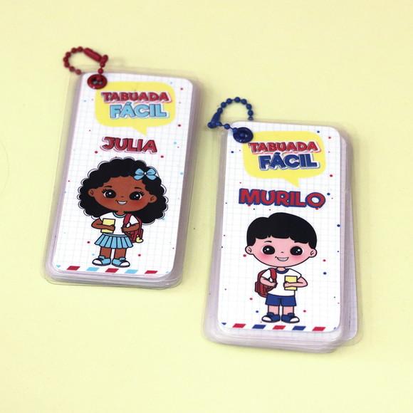 Chaveiro Tabuada Infantil Menina e Menino