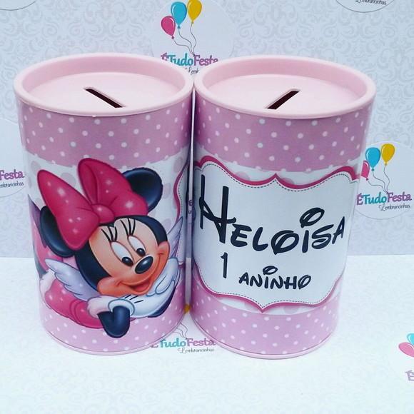 Cofrinho Minnie Mouse - Rosa