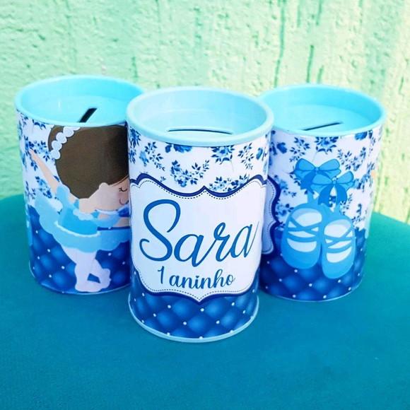 Cofrinho Personalizado - Bailarina Azul
