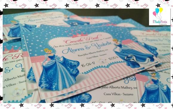 Convite de Aniversário Cinderela - Digital para Whatsapp