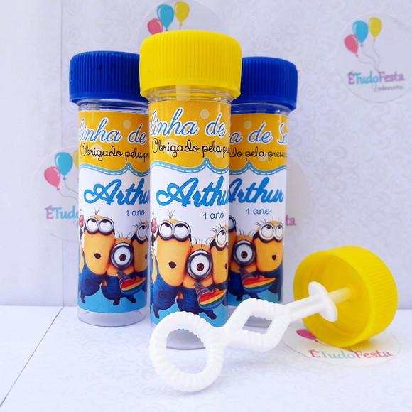 Frasco Bolha de Sabão Personalizado Minions