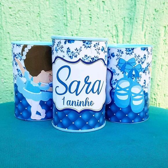 Kit Bailarina Azul Personalizado 30 Peças