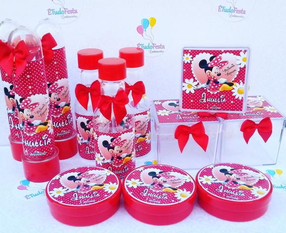 Kit Minnie Vermelho Personalizado 120 Peças