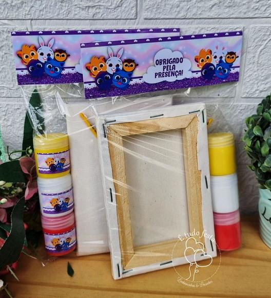 Kit Pintura em Tela - Bolofofos Roxo Menina
