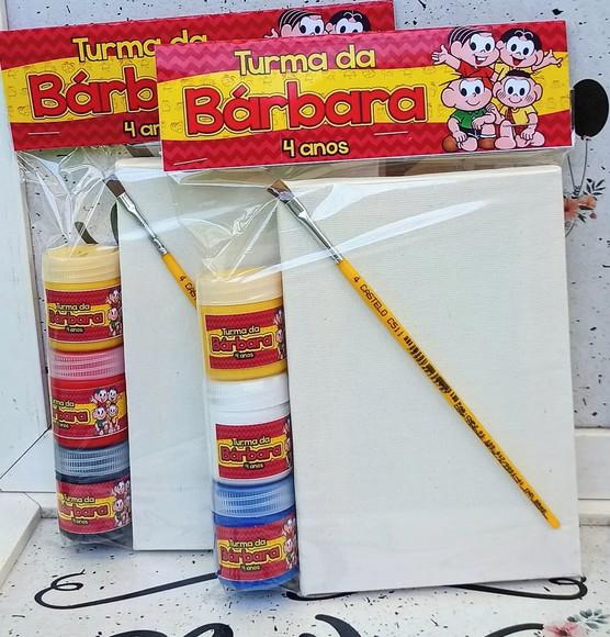 Kit Tela Pintura + Guache - Turma da Monica