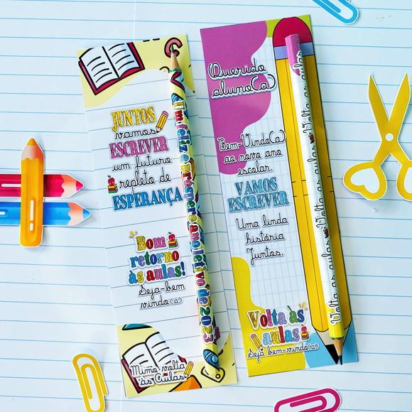 Lápis + Tag Escolar / Volta as Aulas