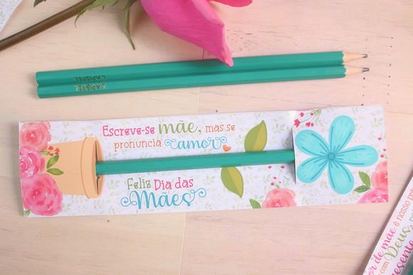 Lápis na Tag Personalizado Dia das Mães
