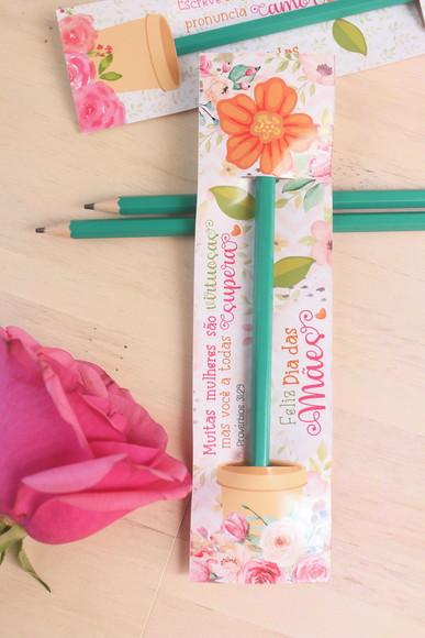 Lápis na Tag Personalizado Dia das Mães