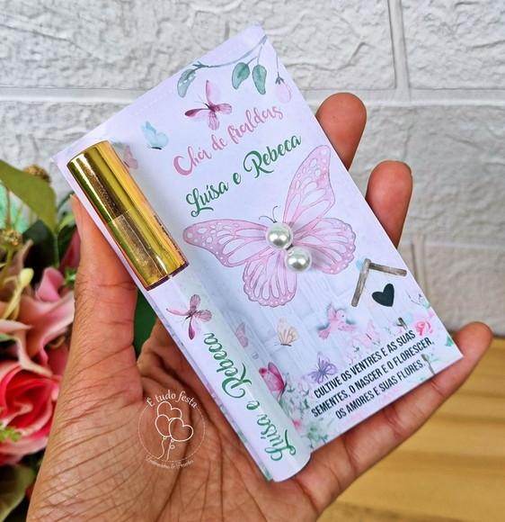 Lip Gloss Labial + Brinco Personalizado Jardim