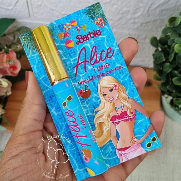 Lip Gloss Labial Barbie Pool Party Personalizado
