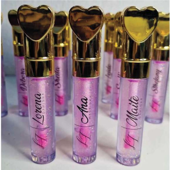 Lip Gloss Labial de Luxo Personalizado com Nome Individual