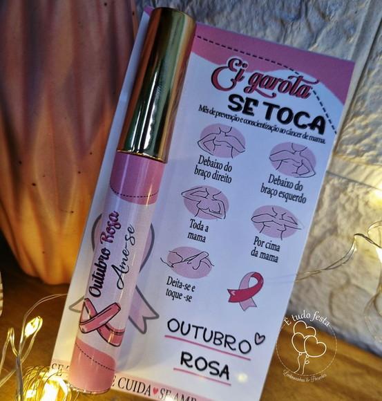 Lip Gloss Labial Personalizado Outubro Rosa