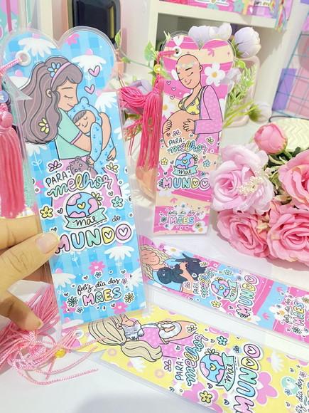 Marcador de Página Plastificado Dia das Mães