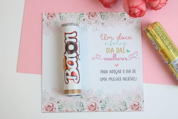 Mimo com Batom de Chocolate para o Dia das Mulheres