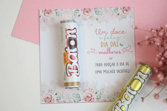Mimo com Batom de Chocolate para o Dia das Mulheres