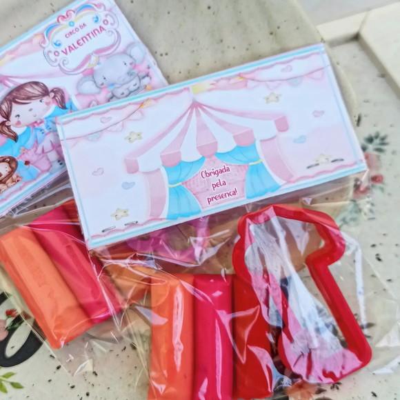 Mini Massinha Personalizada - Circo Rosa Aquarela
