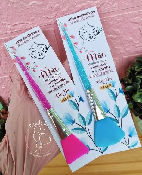 Pincel de Silicone Skin Care + Cartão para Dia das Mães