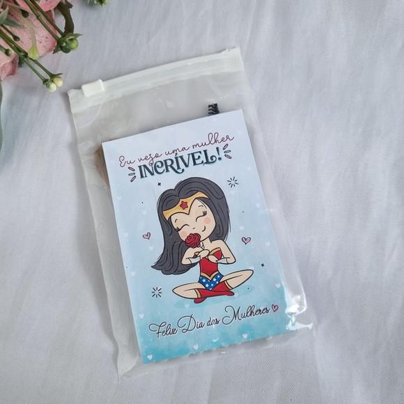 Pincéis de Maquiagem com Estojo Transparente Dia da Mulher