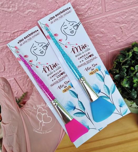 Pincel de Silicone Skin Care + Cartão para Dia das Mães