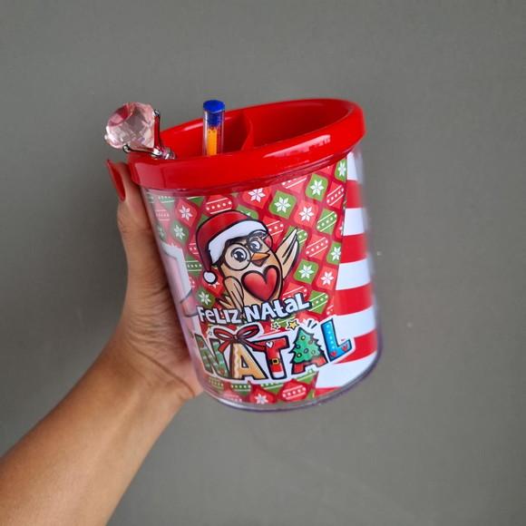 Porta Lápis de Acrilico - Natal