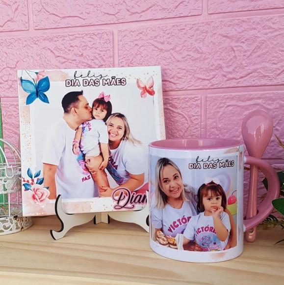 Presente Azulejo + Caneca Dia das Mães