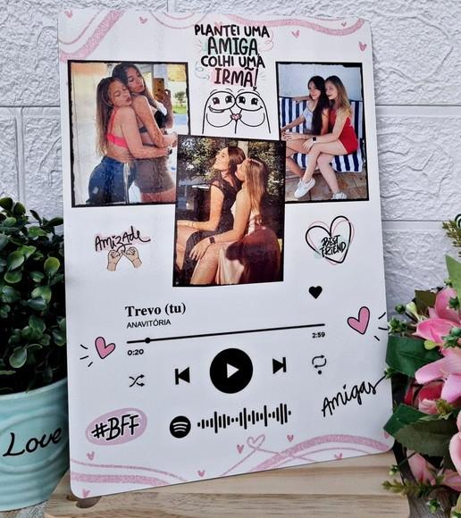 Quadro Amigas Spotify com Foto