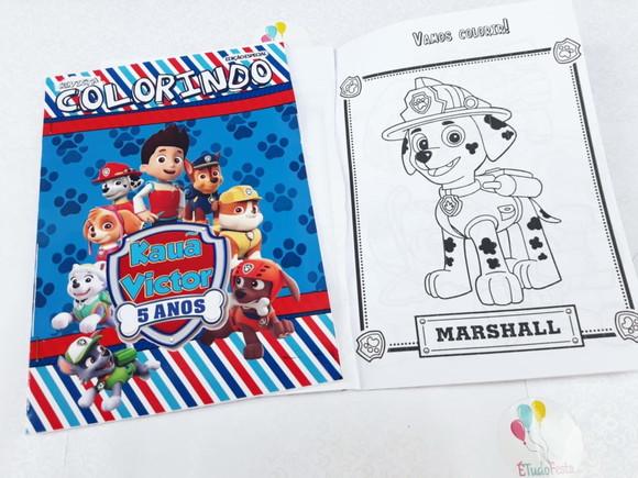 Revista para Colorir Patrulha Canina Personalizada com Nome e Ida