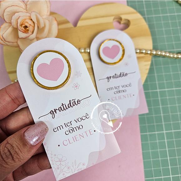Tag + Moeda de Chocolate Personalizada - Dia da Mulher