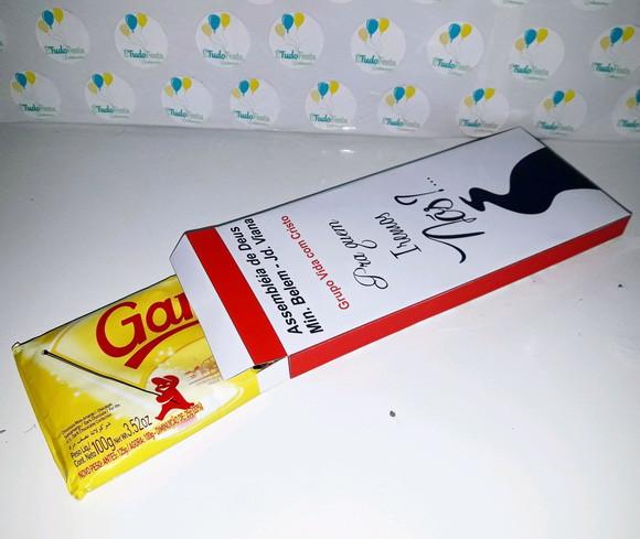 Caixa para barra de chocolate congresso de jovens