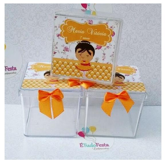 Caixinha acrílica personalizada - Bailarina / Ballet laranja