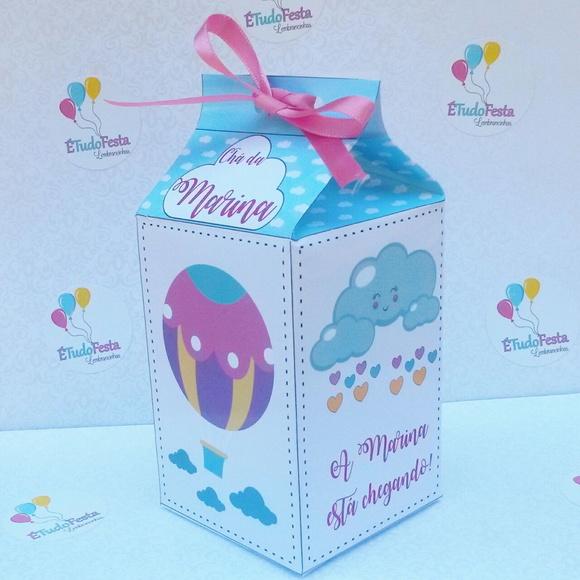 Caixinha de milk - Chuvas de bençãos e balão de ar