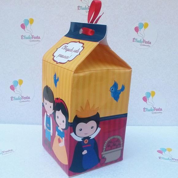 Caixinha de milk personalizada - Branca de Neve Baby