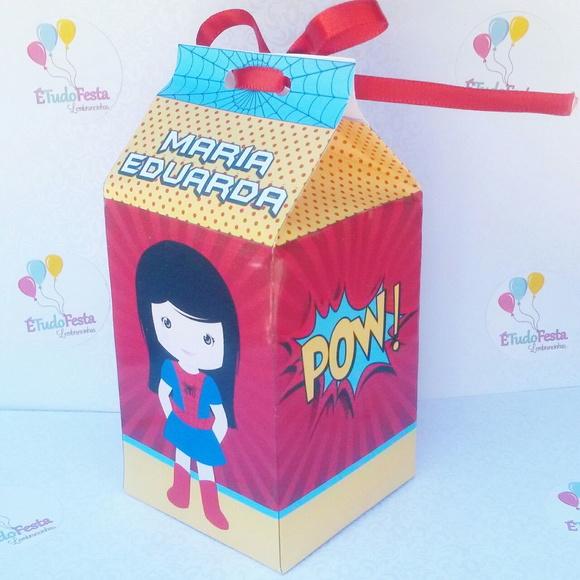 Caixinha de milk personalizada - Menina aranha / Spidergirl
